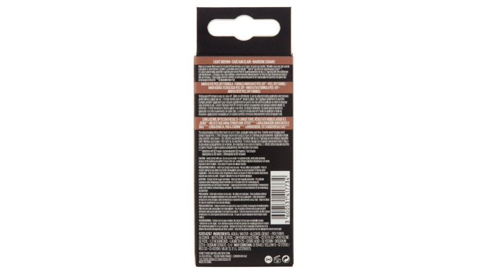 Maybelline New York Tinta Per Sopracciglia Peel-off Tattoo Brow, Dura Fino A 3 Giorni, Light Brown