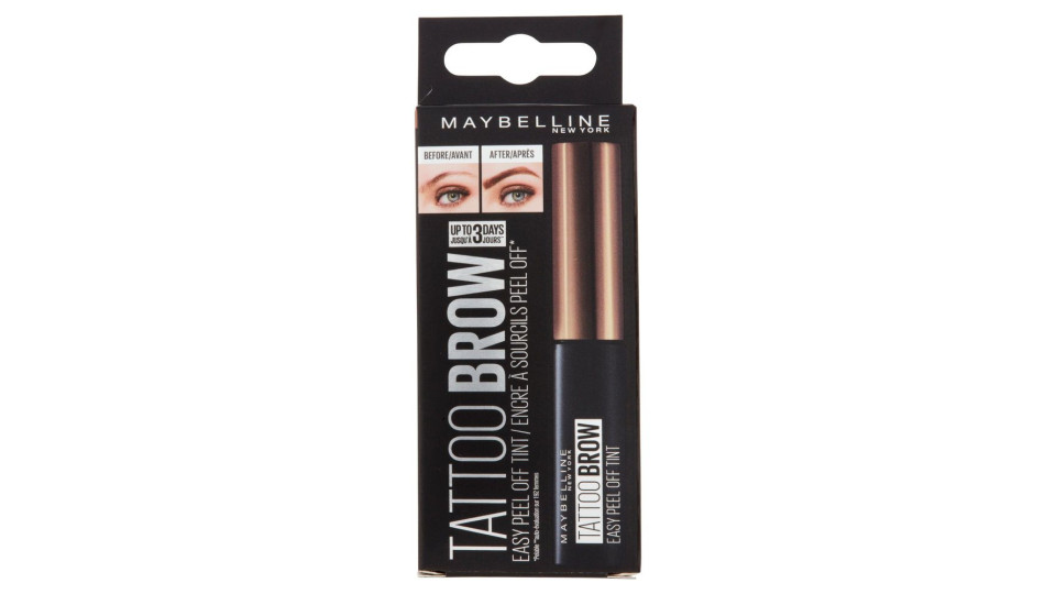 Maybelline New York Tinta Per Sopracciglia Peel-off Tattoo Brow, Dura Fino A 3 Giorni, Light Brown