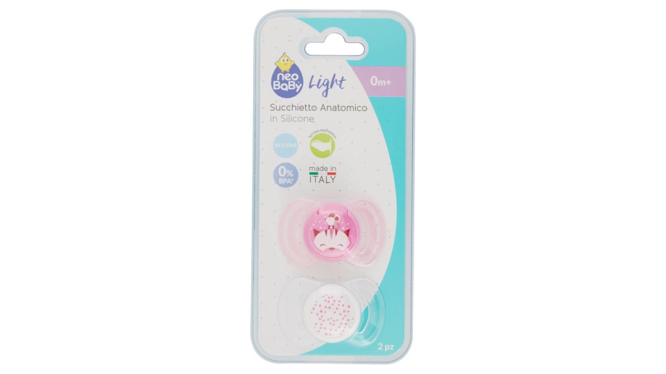 Neo Baby Light Succhietto Anatomico In Silicone Rosa 0m+ 2 Pz