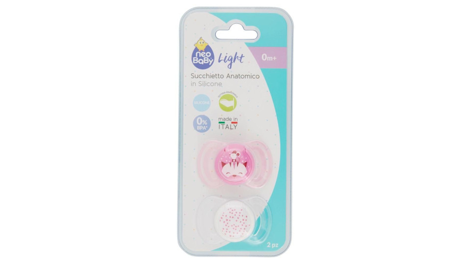 Neo Baby Light Succhietto Anatomico In Silicone Rosa 0m+ 2 Pz