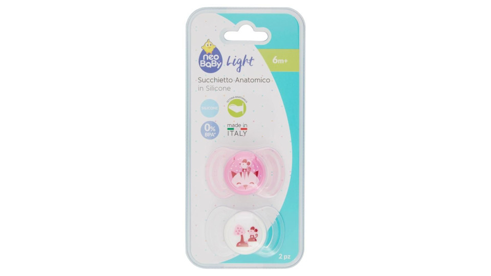 Neo Baby Light Succhietto Anatomico In Silicone Rosa 6m+ 2 Pz
