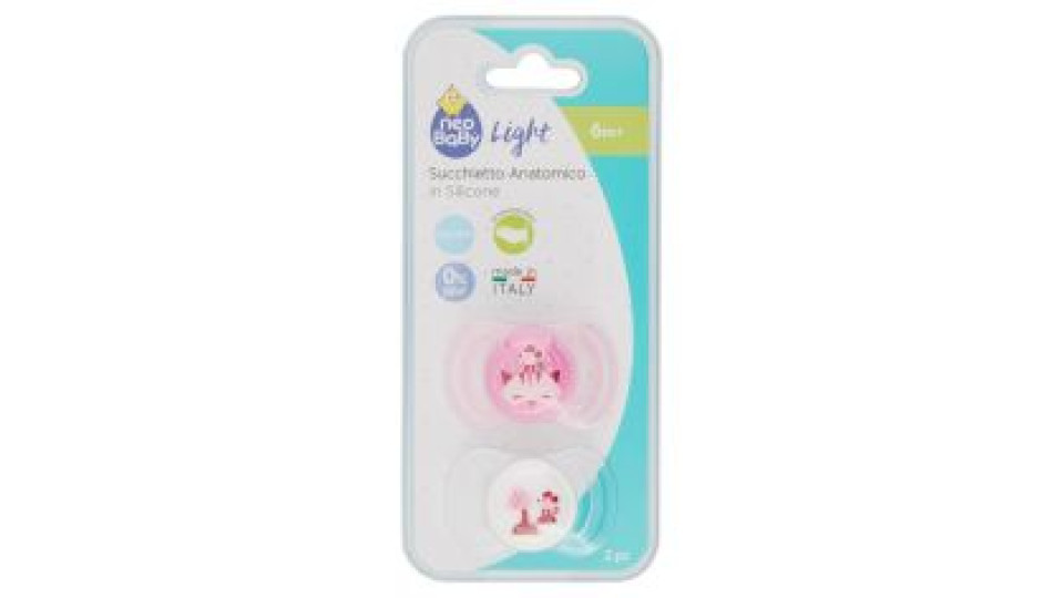 Neo Baby Light Succhietto Anatomico In Silicone Rosa 6m+ 2 Pz