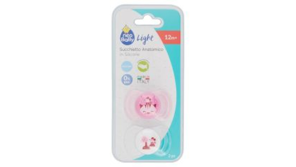 Neo Baby Light Succhietto Anatomico In Silicone Rosa 12m+ 2 Pz