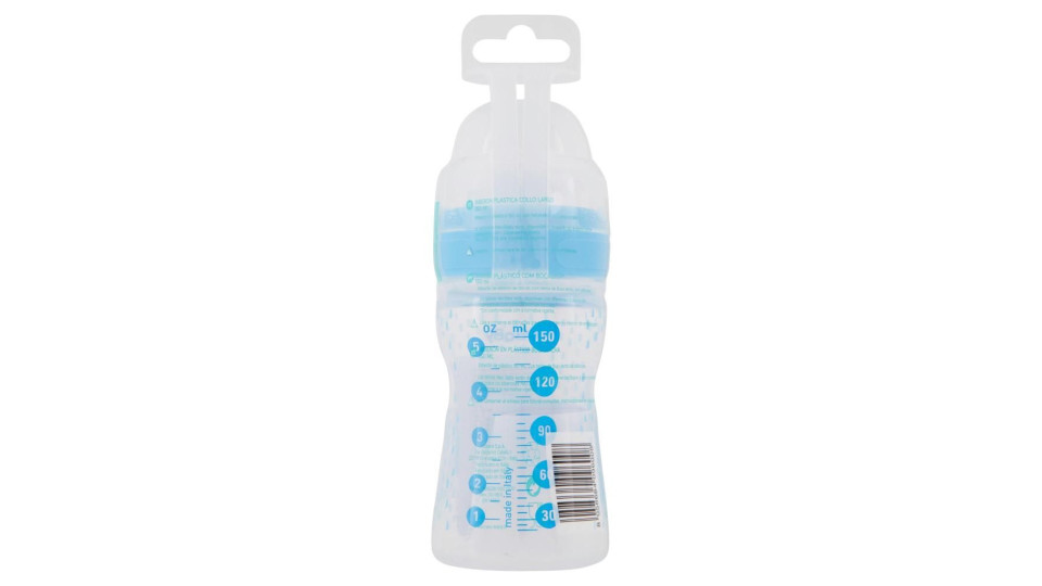 Neo Baby Biberon Plastica Azzurro Collo Largo 150ml 0m+