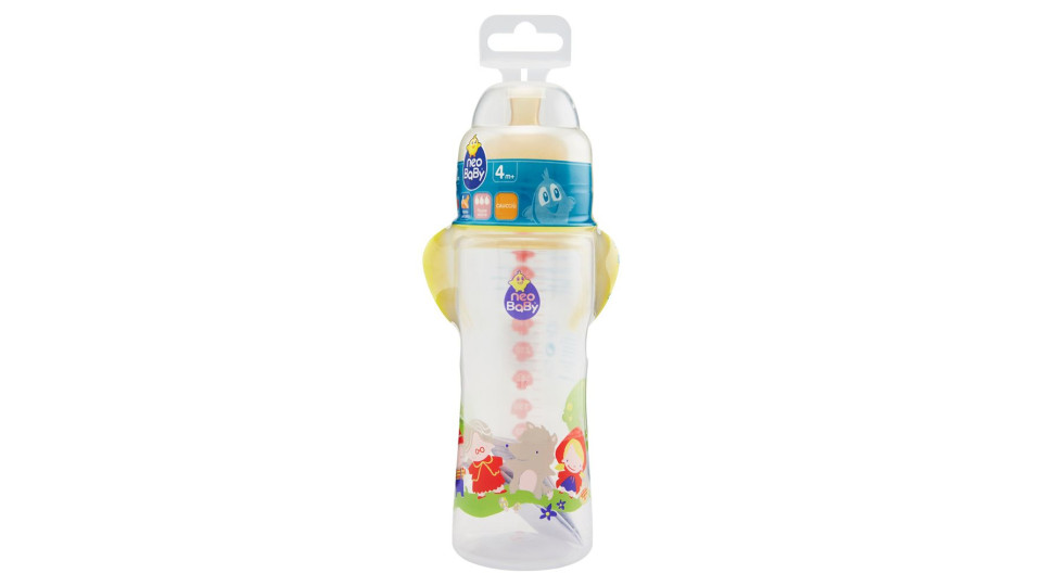 Neo Baby Biberon Passeggio Plastica Collo Largo Caucciù 330ml 4m+
