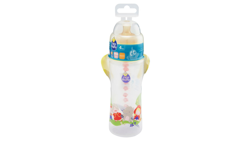 Neo Baby Biberon Passeggio Plastica Collo Largo Caucciù 330ml 4m+