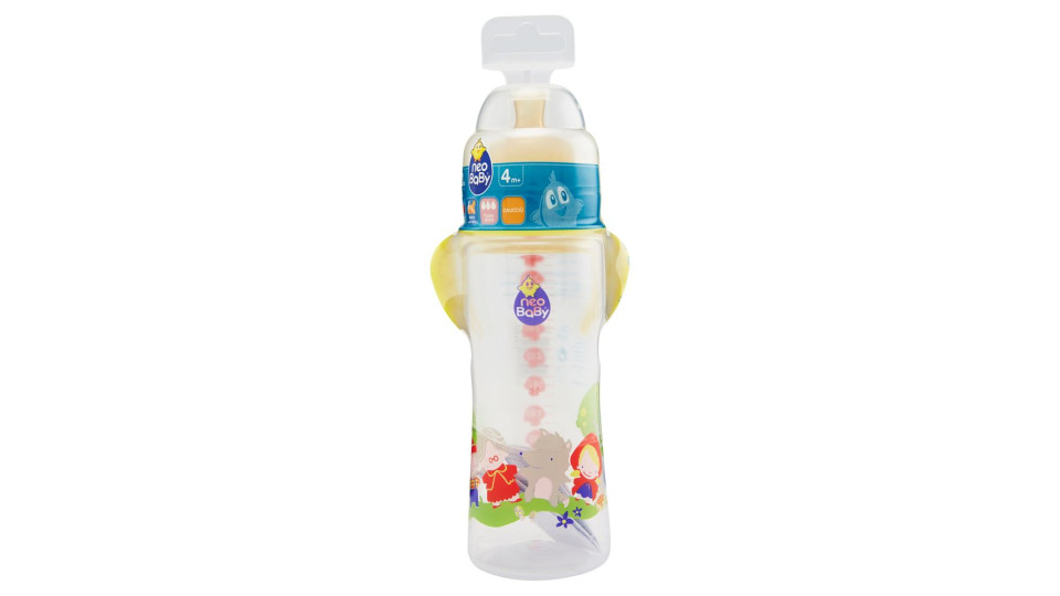 Neo Baby Biberon Passeggio Plastica Collo Largo Caucciù 330ml 4m+