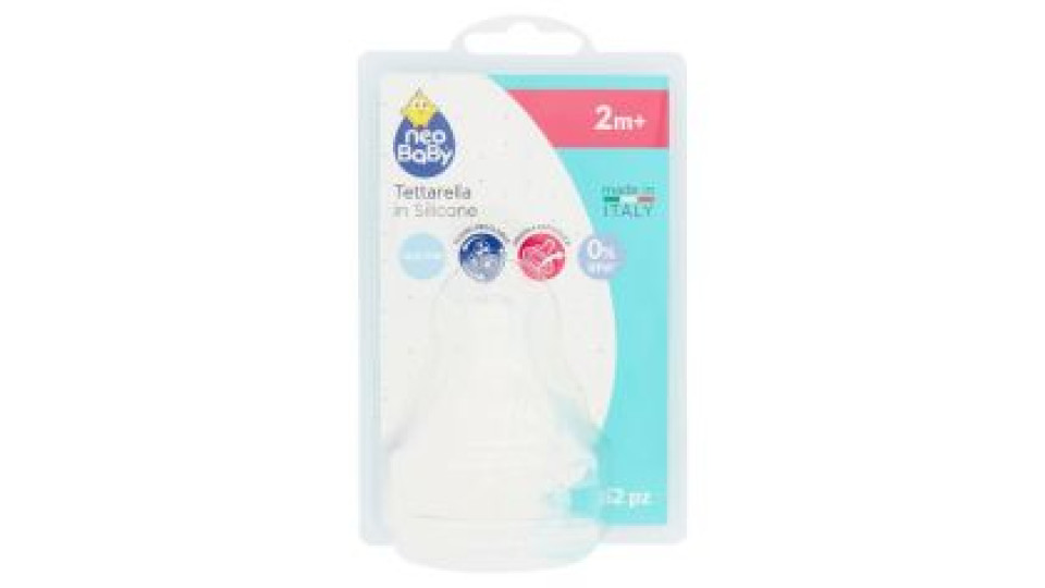 Neo Baby Tettarella In Silicone Flusso Regolabile 2m+ 2 Pz