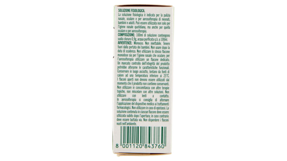Soluzione Fisiologica Sterile Baby Everyday Flaconcini 20 X 5 Ml