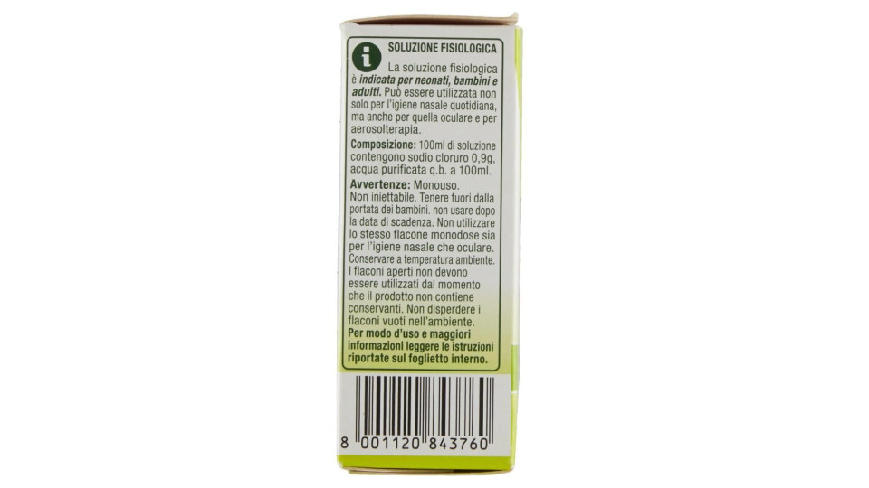 Soluzione Fisiologica Sterile Baby Everyday Flaconcini 20 X 5 Ml