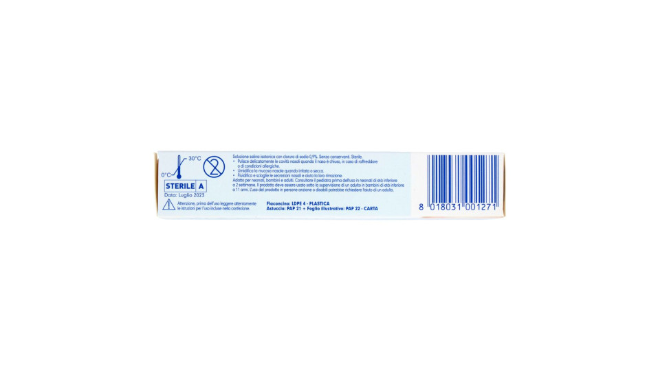 Narhinel Soluzione Fisiologica, Salina Isotonica Con Cloruro Di Sodio 20 Flaconi Da 5 Ml
