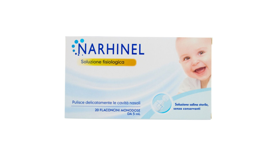 Narhinel Soluzione Fisiologica, Salina Isotonica Con Cloruro Di Sodio 20 Flaconi Da 5 Ml