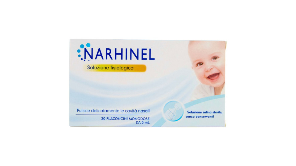 Narhinel Soluzione Fisiologica, Salina Isotonica Con Cloruro Di Sodio 20 Flaconi Da 5 Ml