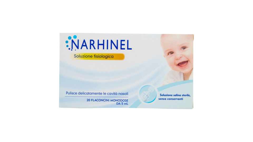 Narhinel Soluzione Fisiologica, Salina Isotonica Con Cloruro Di Sodio 20 Flaconi Da 5 Ml
