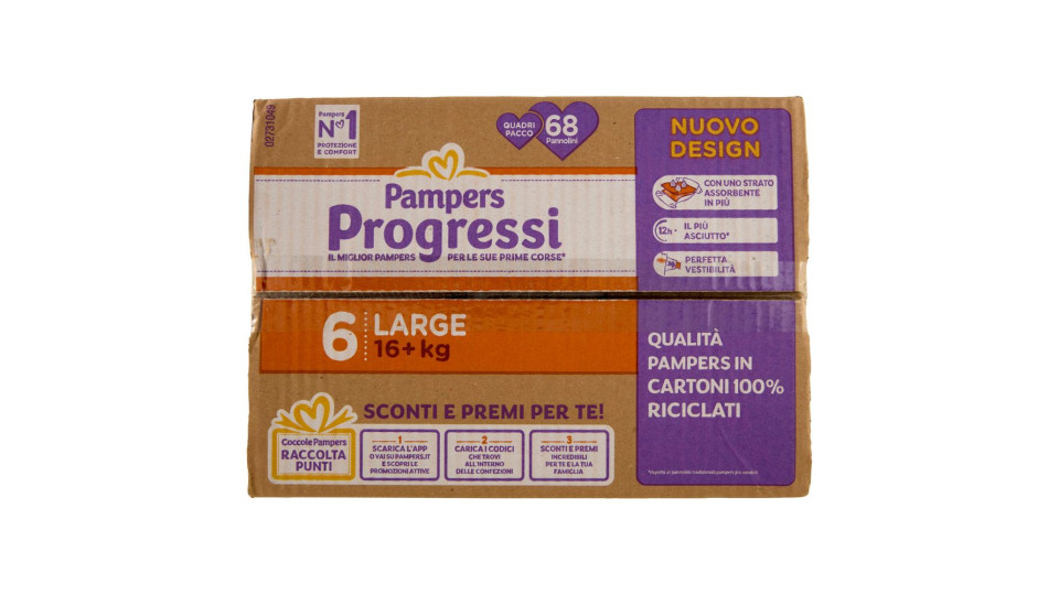 Pampers Progressi Large 68 Pz