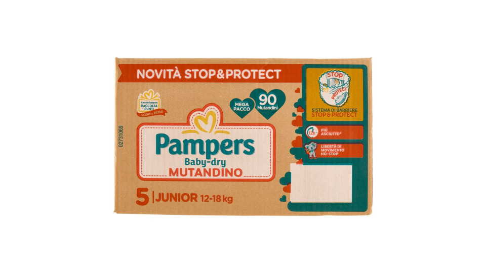 Mut.pampers Babydry Junio.90pz