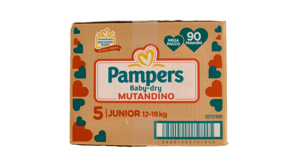Mut.pampers Babydry Junio.90pz