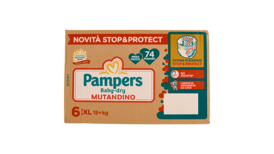 Mut.pampers Babydry Xl 74pz