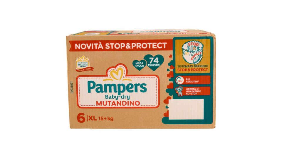 Mut.pampers Babydry Xl 74pz