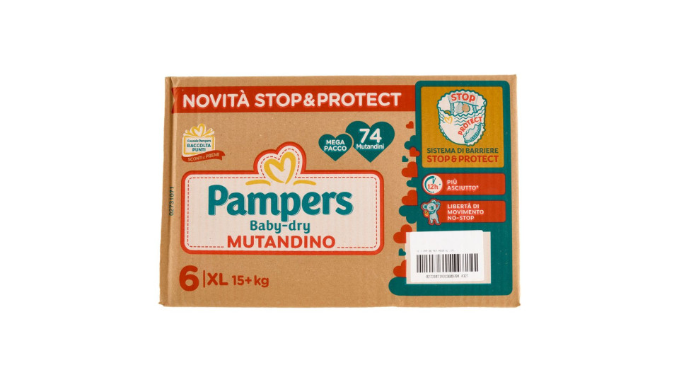 Mut.pampers Babydry Xl 74pz