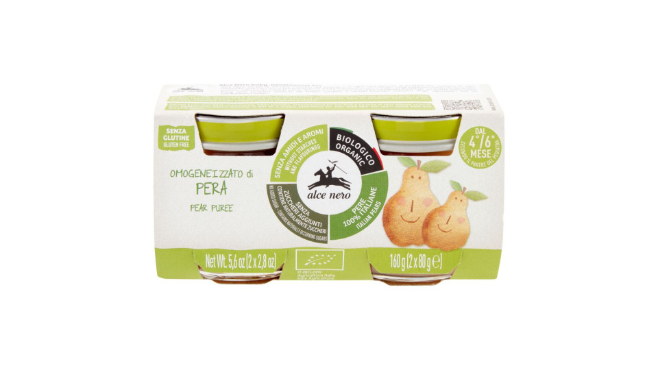 Alce Nero Omogeneizzato Di Pera 2 X 80 G