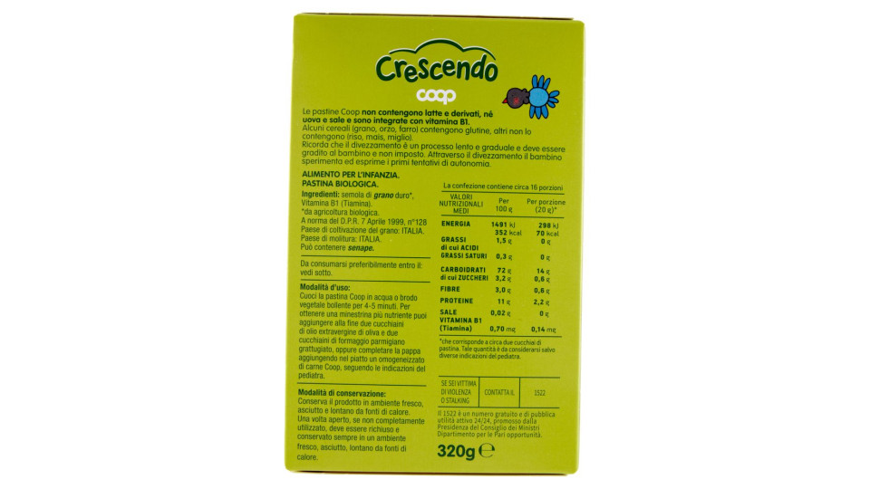 Pastina Stelline Biologica 320 G