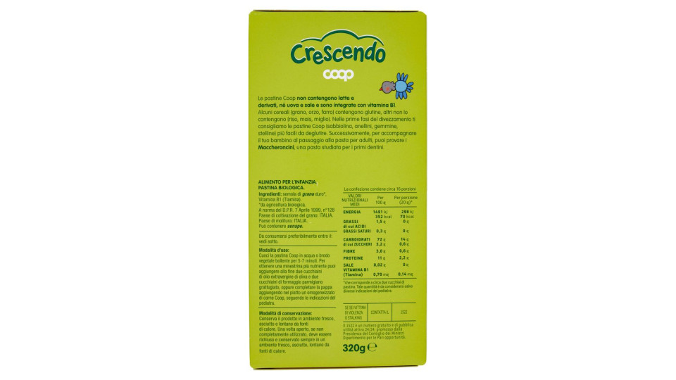 Pastina Maccheroncini Biologica 320 G