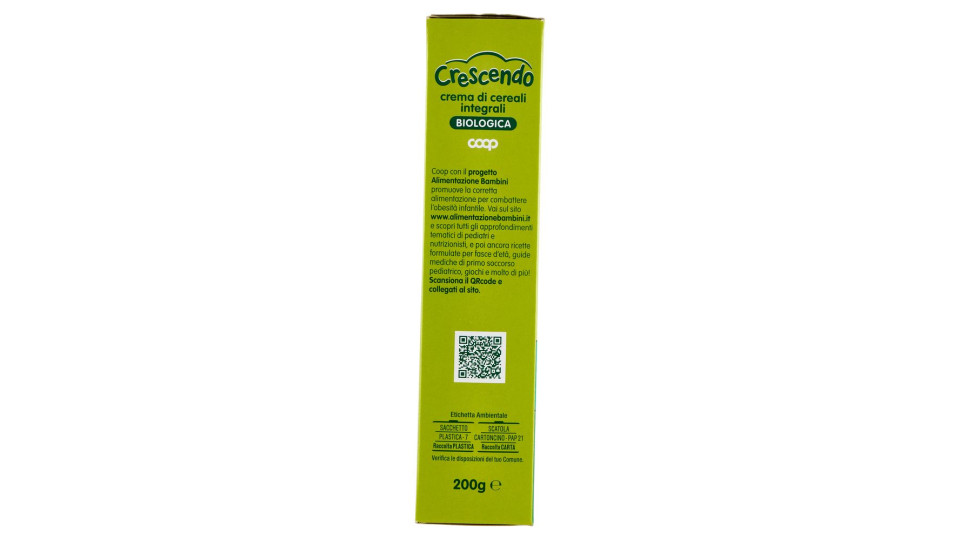 Crema Di Cereali Integrali Biologica 200 G