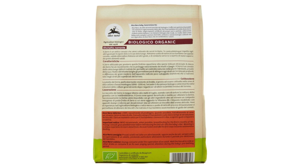 Alce Nero Biscotti Di Farro 250 G