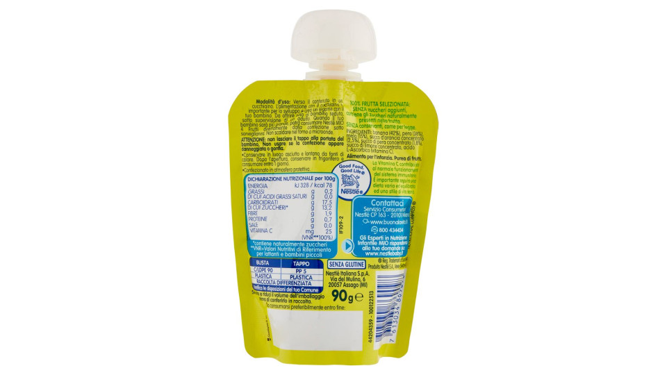 Nestlé Mio Merenda Da Spremere 4 Frutti Da 6 Mesi Pouch 90 G