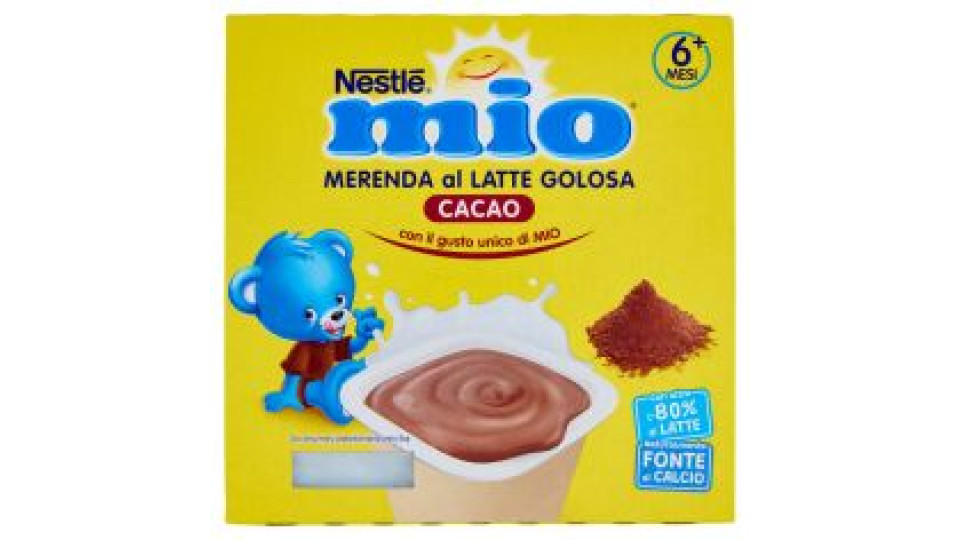 Nestlé Mio Merenda Al Latte Cacao 4 Vasetti Da 100g