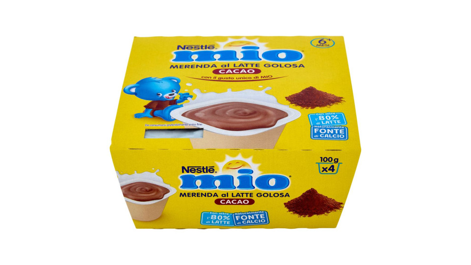 Nestlé Mio Merenda Al Latte Cacao 4 Vasetti Da 100g