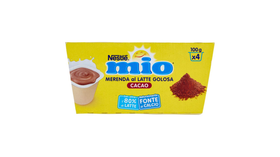 Nestlé Mio Merenda Al Latte Cacao 4 Vasetti Da 100g
