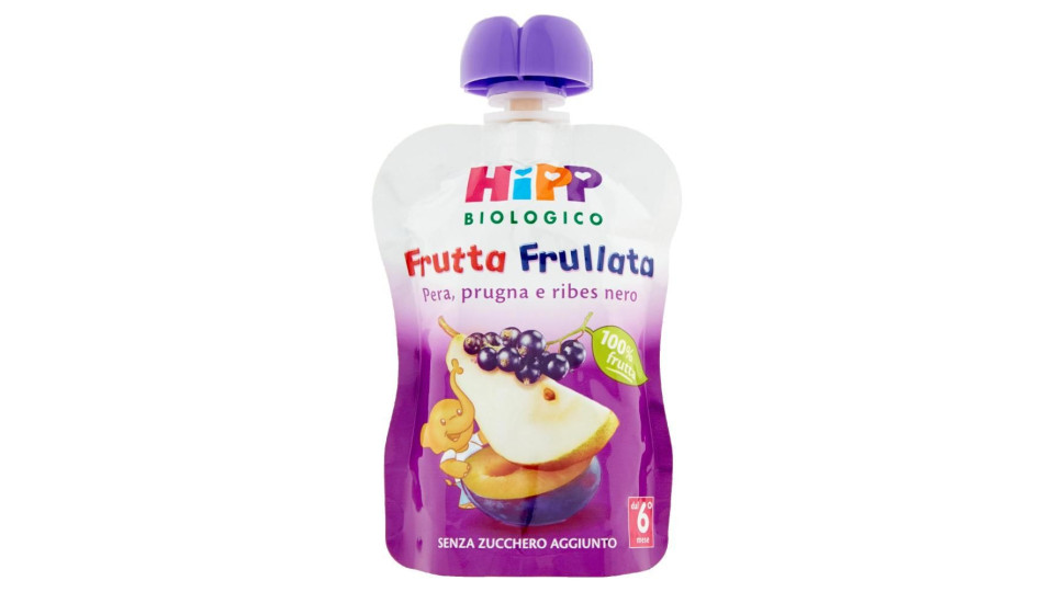 Hipp Biologico Frutta Frullata Pera, Prugna E Ribes Nero 90 G