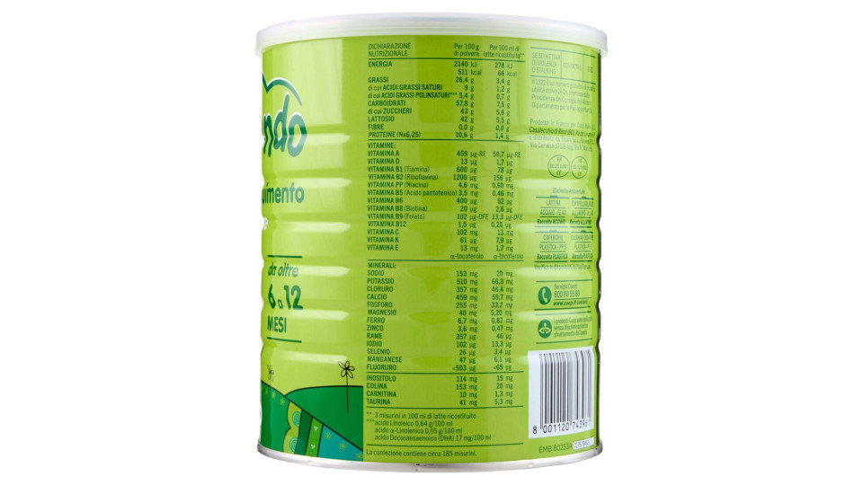Latte Di Proseguimento In Polvere 2 Da Oltre 6 A 12 Mesi 800 G