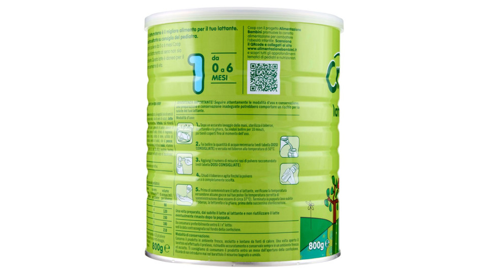 Latte Per Lattanti In Polvere 1 Da 0 A 6 Mesi 800 G