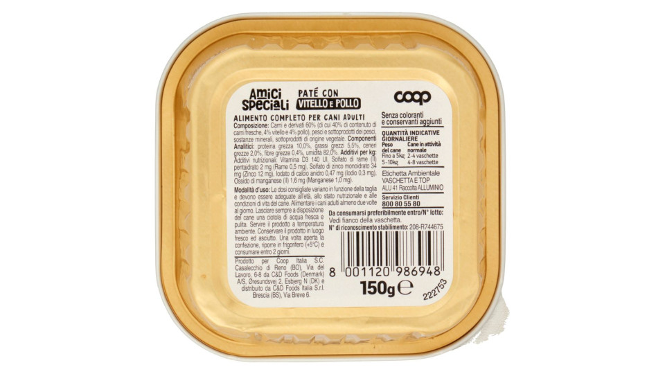 Paté Con Pollo E Vitello 150 G