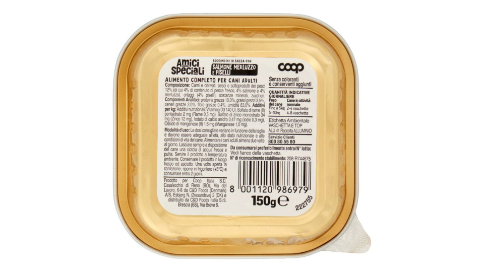 Bocconcini In Salsa Con Salmone Merluzzo E Piselli 150 G