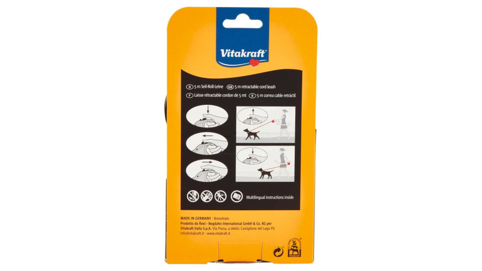 Vitakraft Accessory Guinzaglio Allungabile Corda M Medium 5 Mt