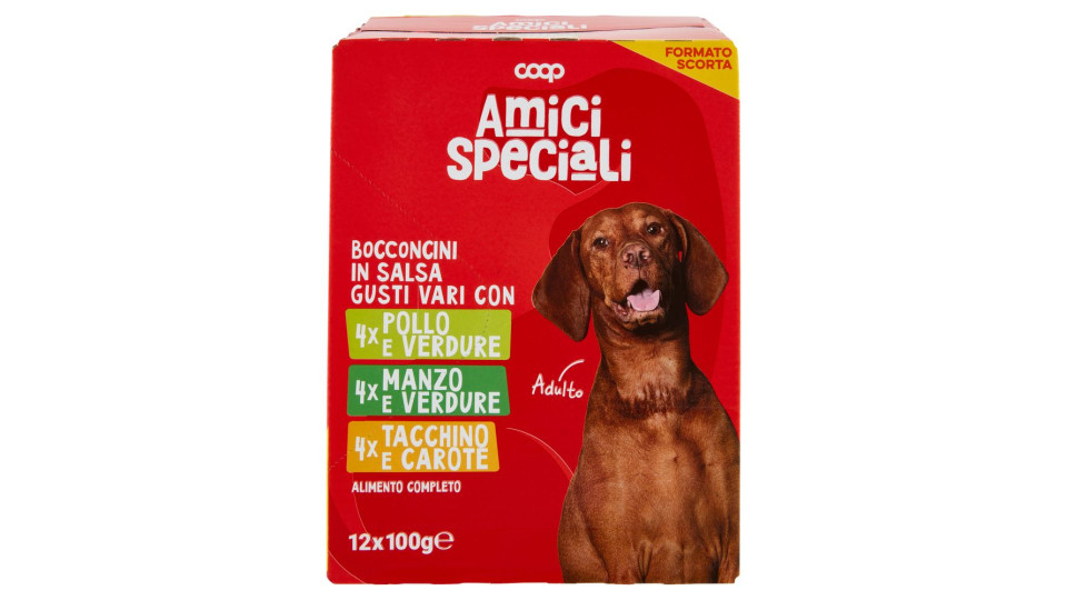 Bocconcini In Salsa Gusti Vari Con Pollo E Verdura, Manzo E Verdure, Tacchino E Carote 12 X 100 G