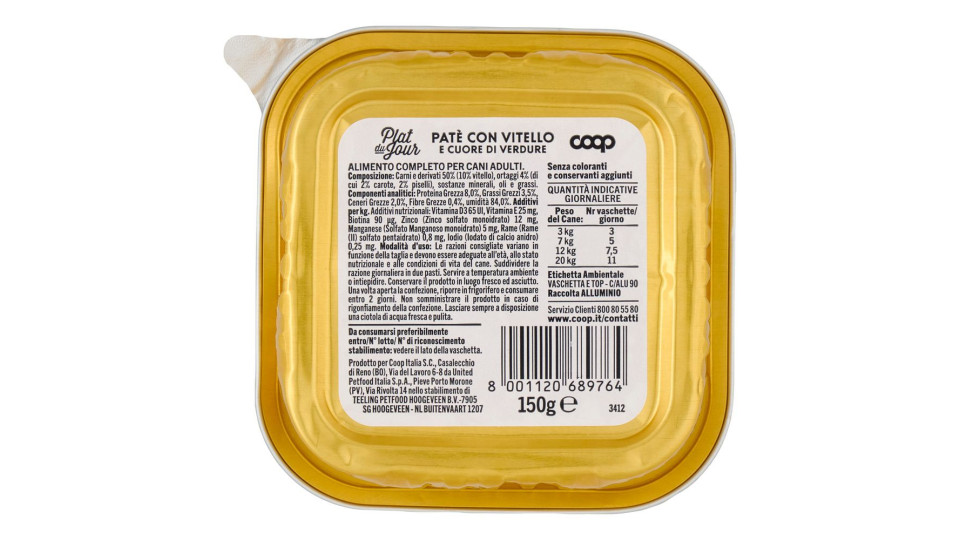 Patè Con Vitello E Cuore Di Verdure 150 G