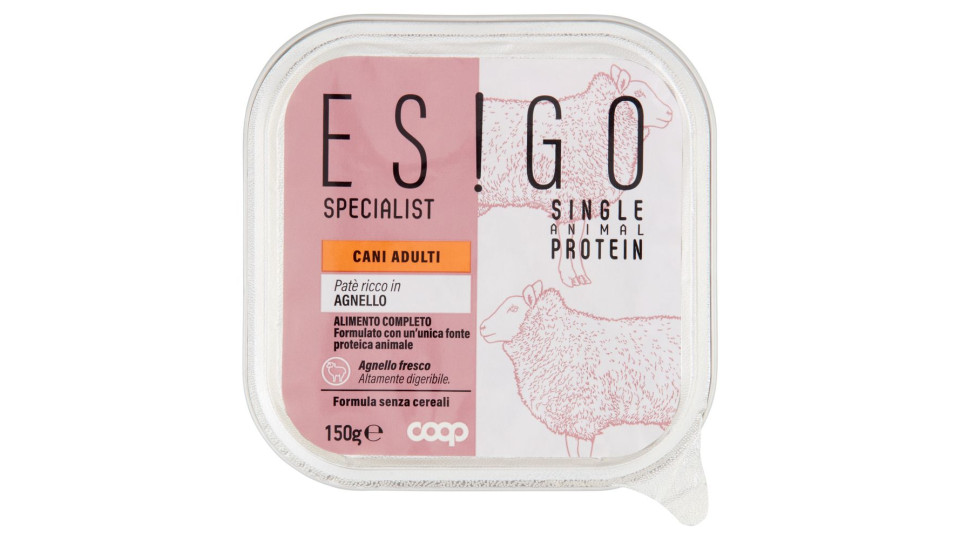Specialist Single Animal Protein Cani Adulti Patè Ricco In Agnello 150 G