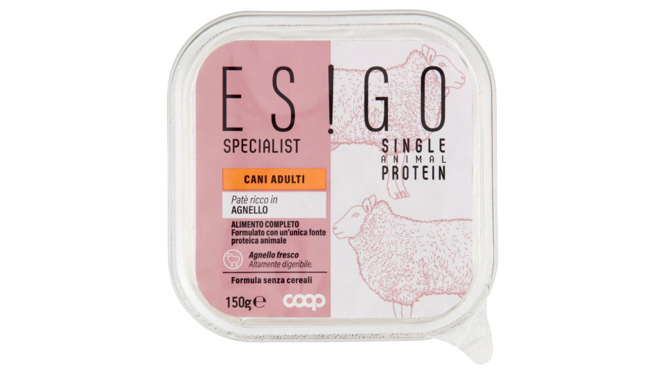Specialist Single Animal Protein Cani Adulti Patè Ricco In Agnello 150 G