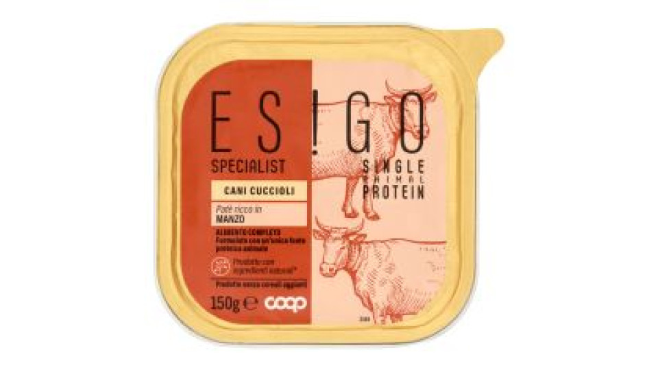 Patè Ricco In Manzo Specialist Single Animal Protein Cani Cuccioli 150 G