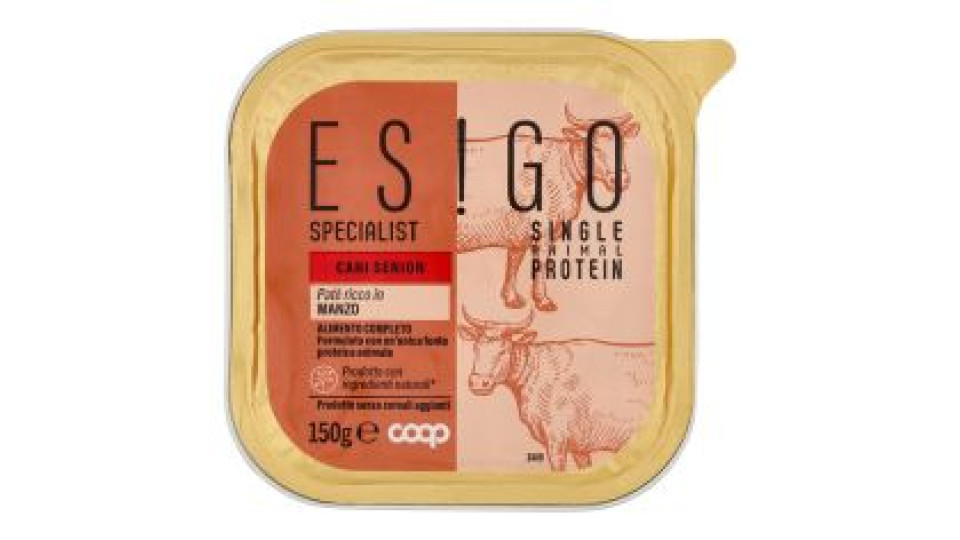 Patè Ricco In Manzo Specialist Single Animal Protein Cani Senior 150 G