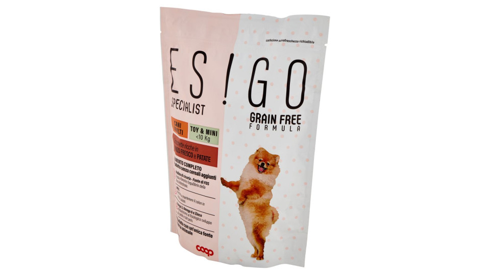 Specialist Grain Free Formula Cani Adulti Toy & Mini Crocchette Ricche In Manzo Fresco E Patate 800g