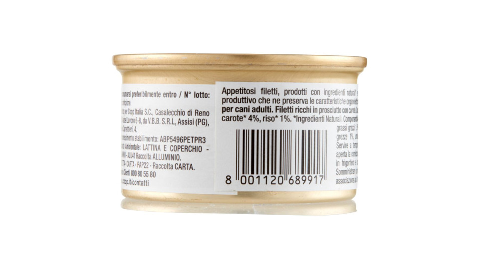 Natural Filetti Ricchi In Prosciutto Con Carote Cani Adulti 85 G