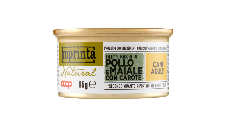 Natural Filetti Ricchi In Pollo E Maiale Con Carote Cani Adulti 85 G