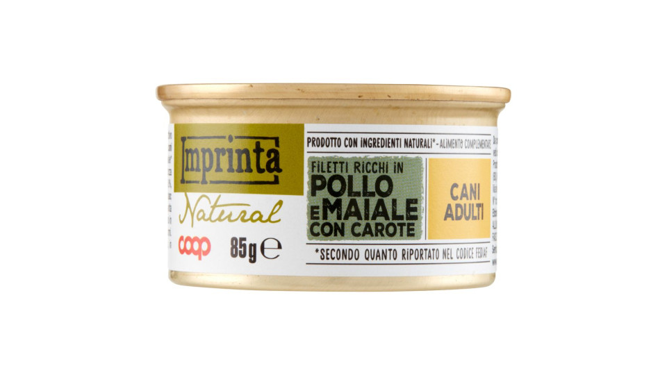 Natural Filetti Ricchi In Pollo E Maiale Con Carote Cani Adulti 85 G