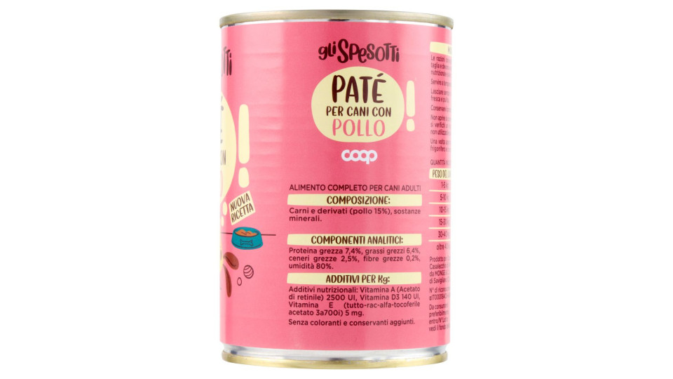 Paté Per Cani Con Pollo 400 G